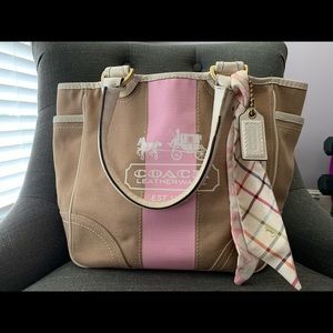 Coach canvas and leather tote
